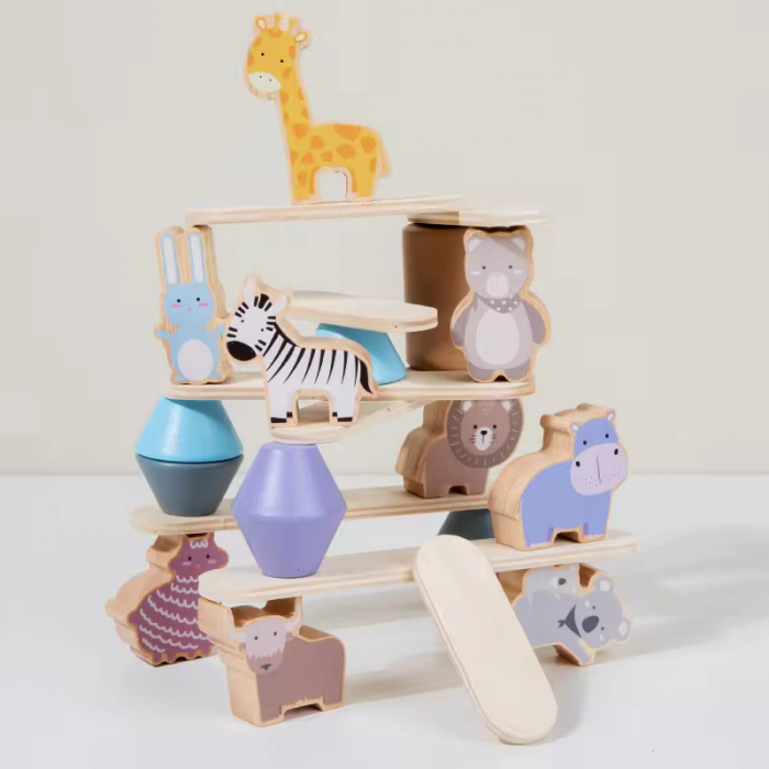 Joc Montessori de stivuit  - Animale in echilibru [4]