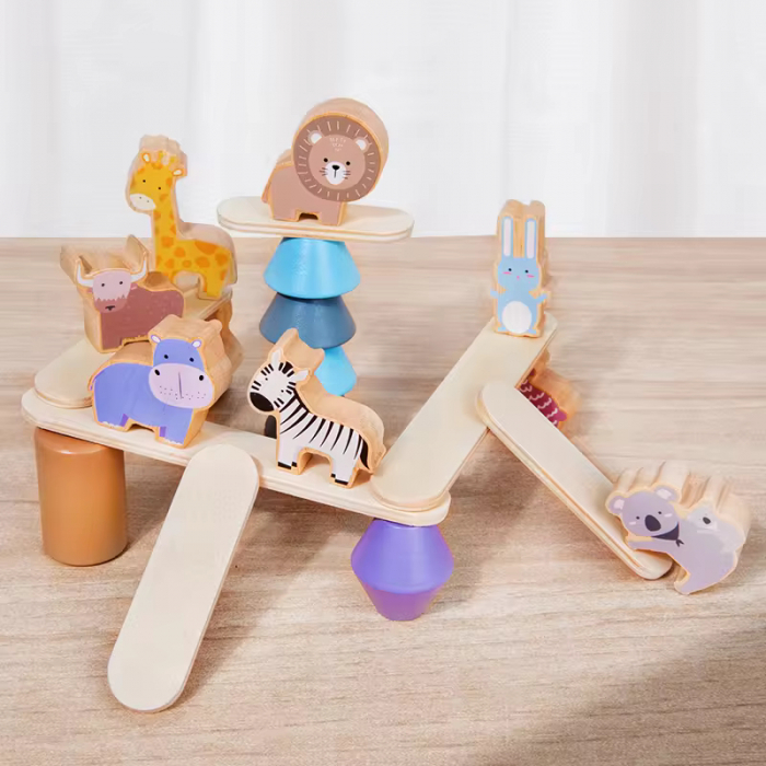 Joc Montessori de stivuit  - Animale in echilibru [5]