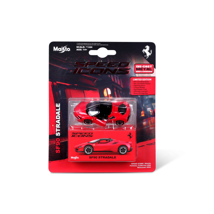 MAISTO MASINUTA METALICA SPEED ICONS FERRARI SF90 STRADALE ROSU SCARA 1 LA 64 [1]