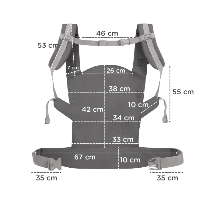 MARSUPIU ERGONOMIC KINDERKRAFT NINO, PANA LA 20 KG, CONFETTI GREY [6]