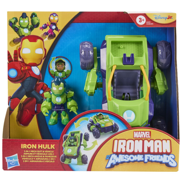 MARVEL IRON MAN SI PRIETENII SAI UIMITORI SET VEHICUL 2 IN 1 SI FIGURINA IRON HULK [1]