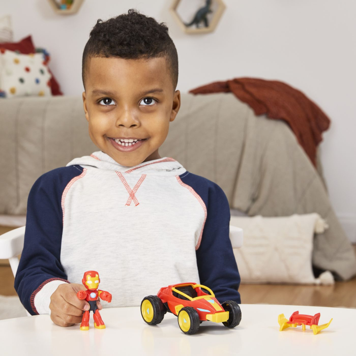 MARVEL IRON MAN SI PRIETENII SAI UIMITORI SET VEHICUL SI FIGURINA IRON MAN [3]