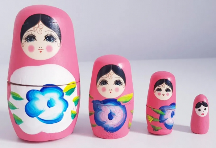 Matrioska 5 piese de lemn DIFERITE CULORI [3]