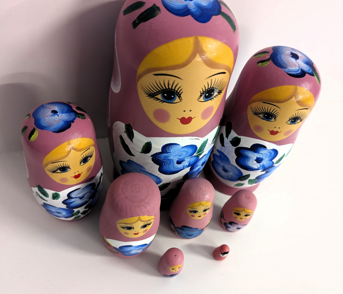 Matrioska  7 piese de lemn DIFERITE CULORI [5]