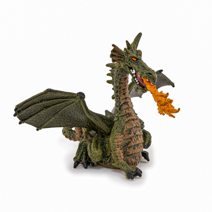 PAPO FIGURINA DRAGON VERDE INARIPAT CU FLACARA [3]