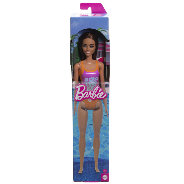 PAPUSA BARBIE BRUNETA CU COSTUM DE BAIE INFLORAT [1]