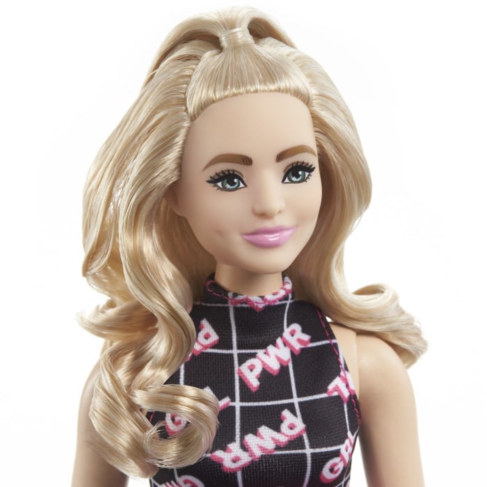 PAPUSA BARBIE FASHIONISTA BLONDA CU BORSETA ROZ [5]