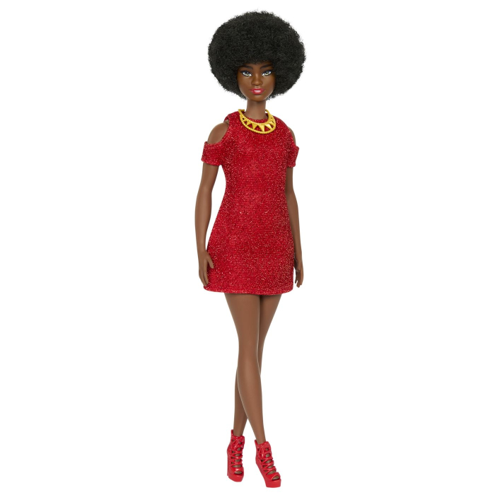 PAPUSA BARBIE FASHIONISTA MULATRA CU PAR AFRO [4]