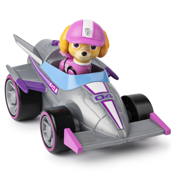 PATRULA CATELUSILOR SKYE MASINA DE CURSE CU SUNETE SI MOTOR PULL-BACK [2]