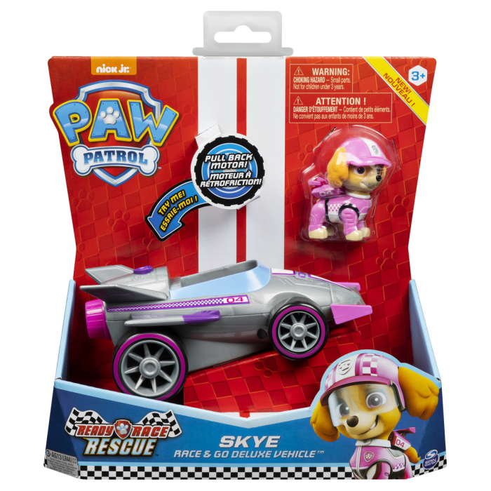 PATRULA CATELUSILOR SKYE MASINA DE CURSE CU SUNETE SI MOTOR PULL-BACK [1]