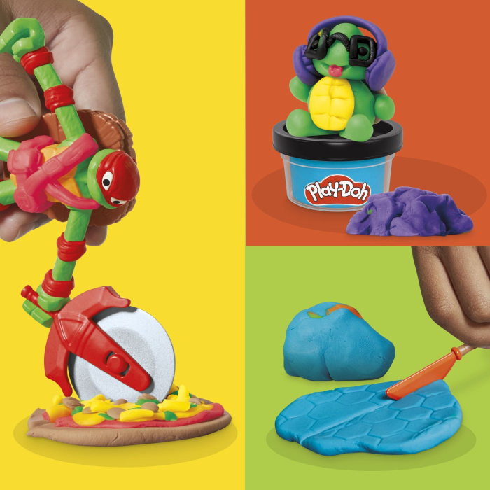 PLAY DOH POVESTIRI CU TESTOASE NINJA ADOLESCENTE MUTANTE SET PLASTELINA CREATII COWABUNGA [4]