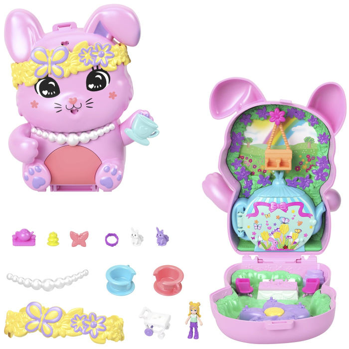 POLLY POCKET SET GENTUTA ANIMALUT IEPURAS LA PETRCERE CU ACCESORII [7]