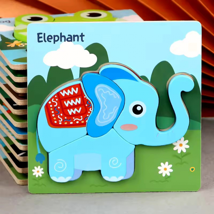 Puzzle 3D, 3 - 4 piese - Elefant [6]