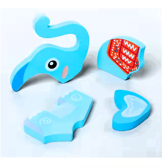 Puzzle 3D, 3 - 4 piese - Elefant [4]