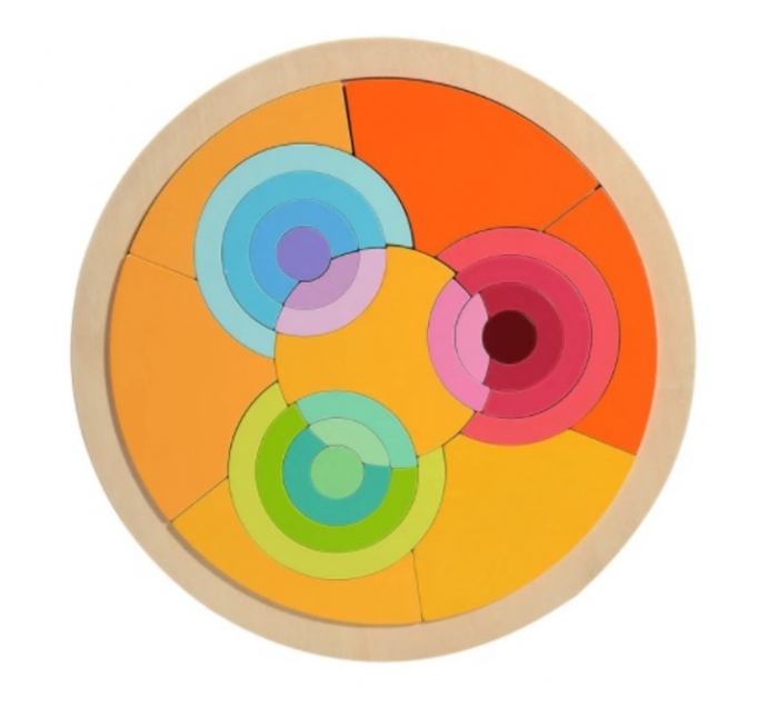 Puzzle cercuri curcubeu Montessori [2]