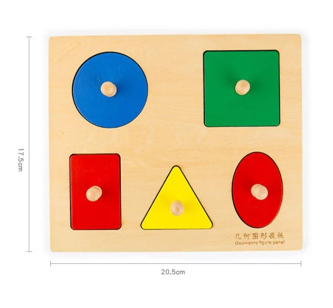 Puzzle cu maner 5 forme geometrice [3]