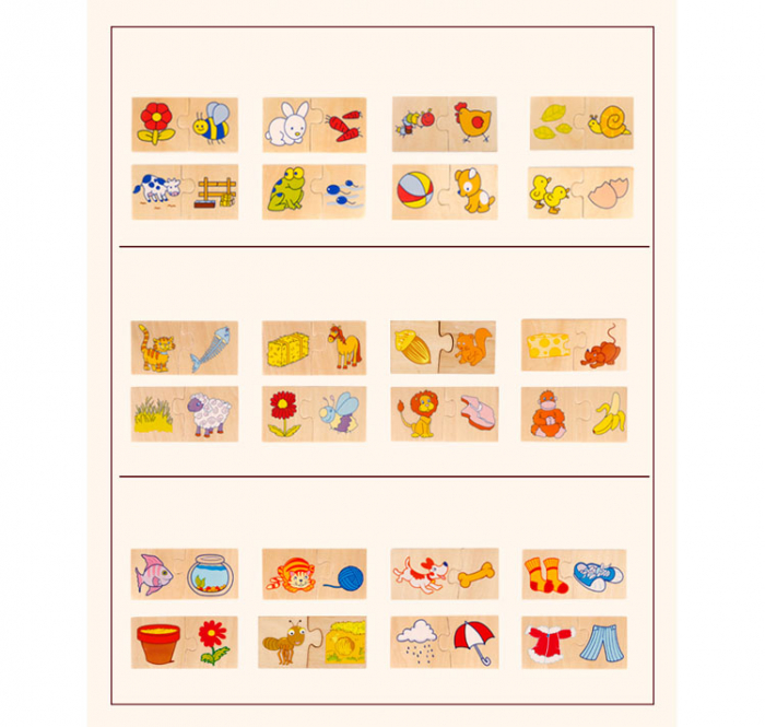Puzzle din lemn DUO Ce mananca animalele? [3]