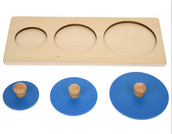 Puzzle incastru din lemn cu maner 3 cercuri [6]