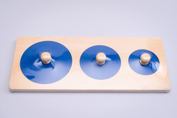 Puzzle incastru din lemn cu maner 3 cercuri [5]