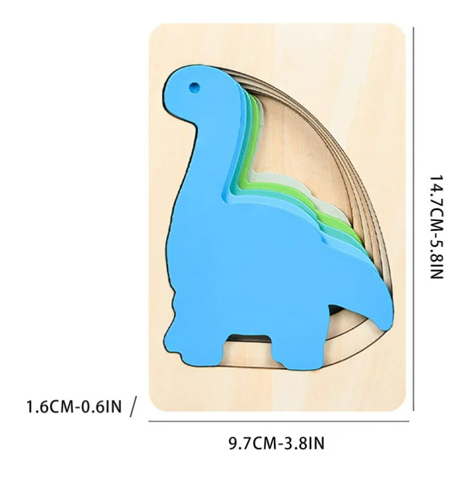 Puzzle lemn straturi. Dino [2]