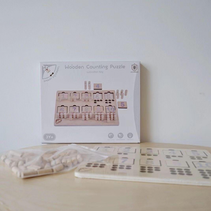 Puzzle Montessori incastru de asociere cifre [4]