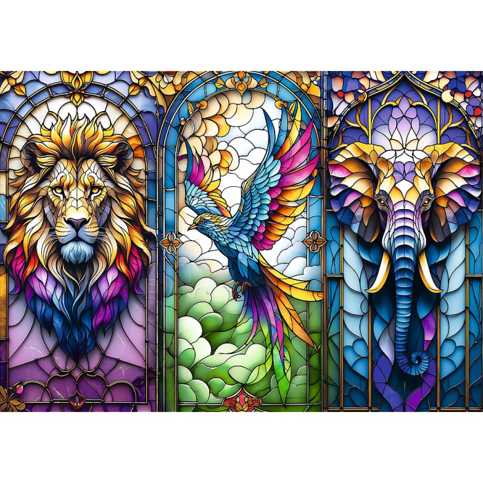 PUZZLE TREFL 1000 ANIMALE IN VITRALIU [2]