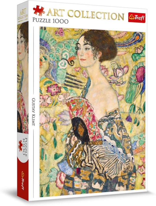 PUZZLE TREFL 1000 ART COLLECTION GUSTAV KLIMT DOAMNA CU EVANTAIUL [1]