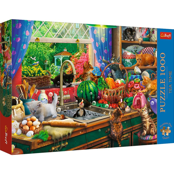 PUZZLE TREFL 1000 PREMIUM PLUS TEA TIME PISICI NAZDRAVANE [1]