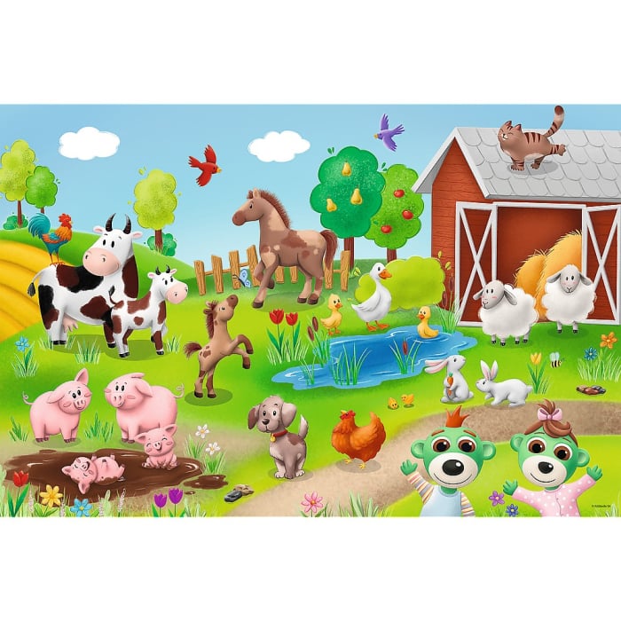 PUZZLE TREFL 24 MAXI BABIES AND THE BEAR ANIMALE LA FERMA [2]