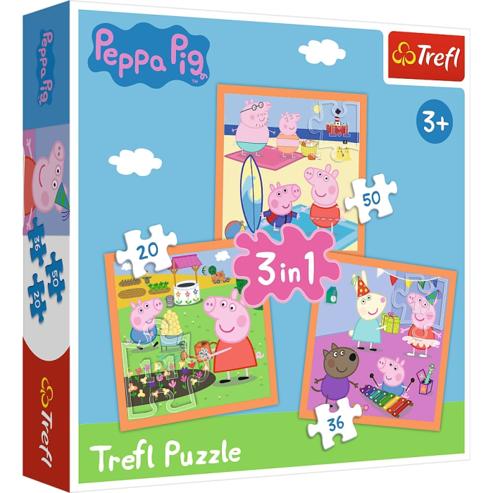 PUZZLE TREFL 3IN1 INVENTIVA PEPPA PIG [1]