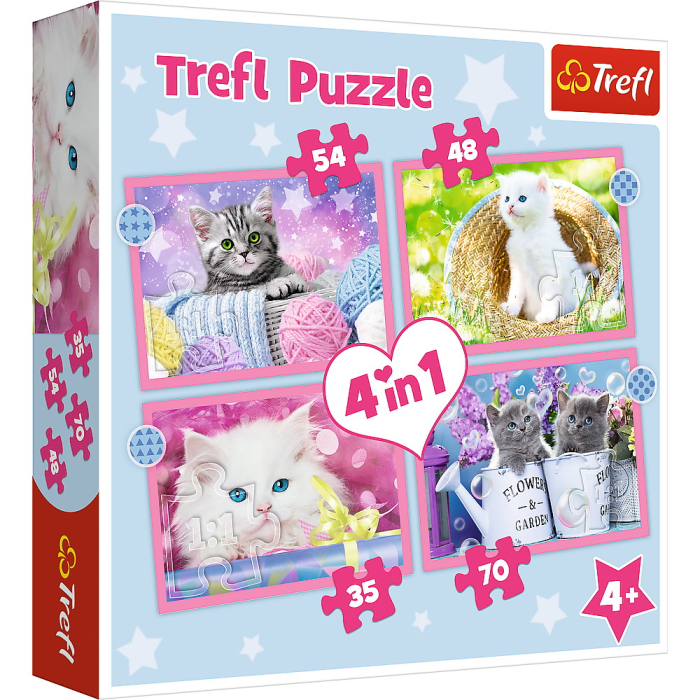 PUZZLE TREFL 4IN1 PISICUTELE DRAGALASE [1]