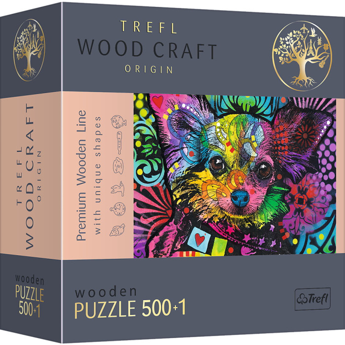 PUZZLE TREFL DIN LEMN 500+1 PIESE CATELUSII DRAGALASI [1]