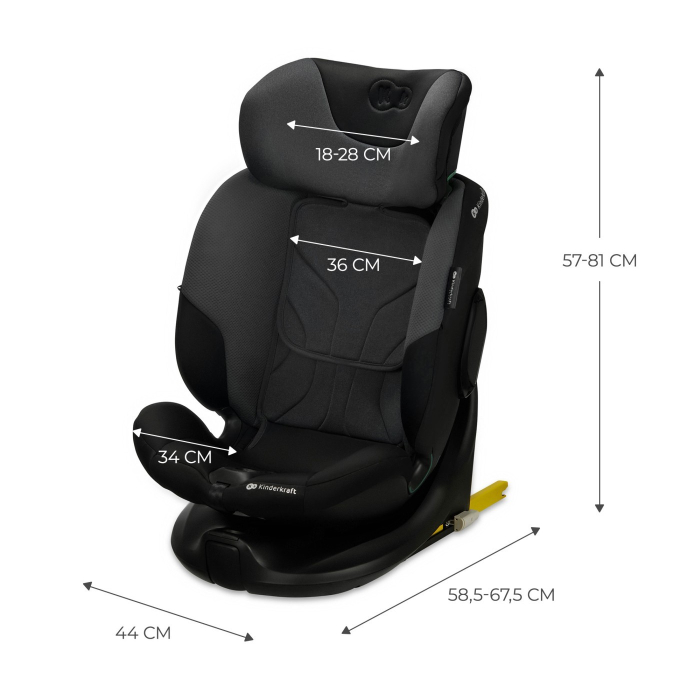 SCAUN AUTO KINDERKRAFT I-FIX, I-SIZE 40-150 CM, GRAPHITE BLACK [2]