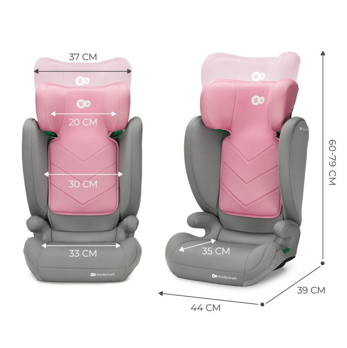 SCAUN AUTO KINDERKRAFT I-SPARK, I-SIZE 100-150 CM, PINK [3]
