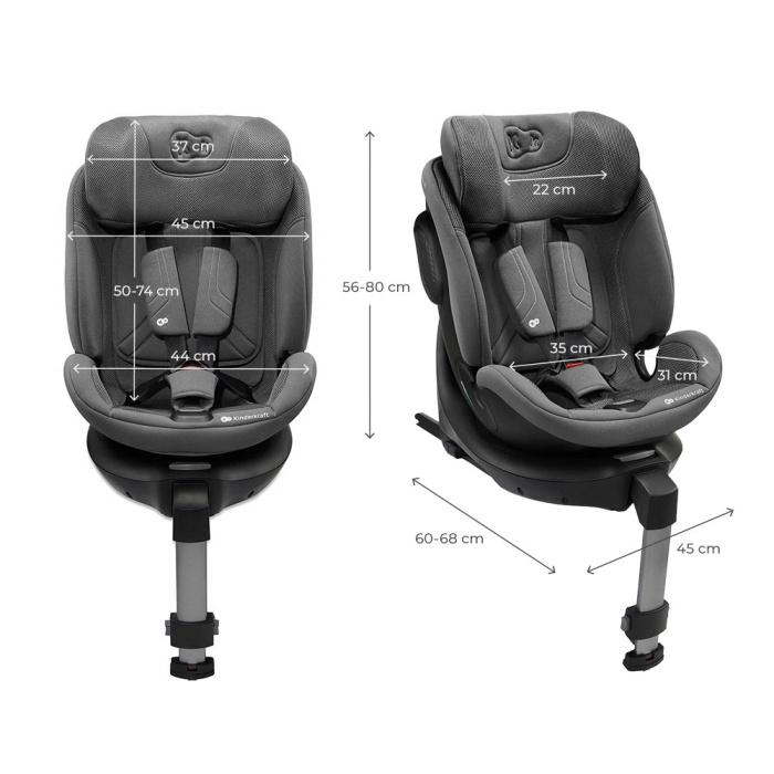 SCAUN AUTO KINDERKRAFT XRIDER 2 I-SIZE 40-150 CM GREY [13]