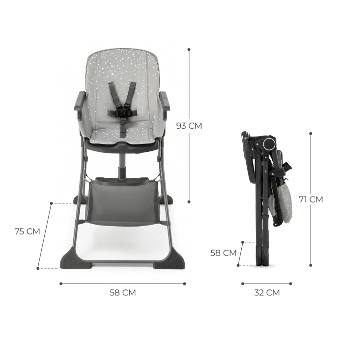 SCAUN DE MASA KINDERKRAFT FOLDEE, PLIABIL, GREY [7]