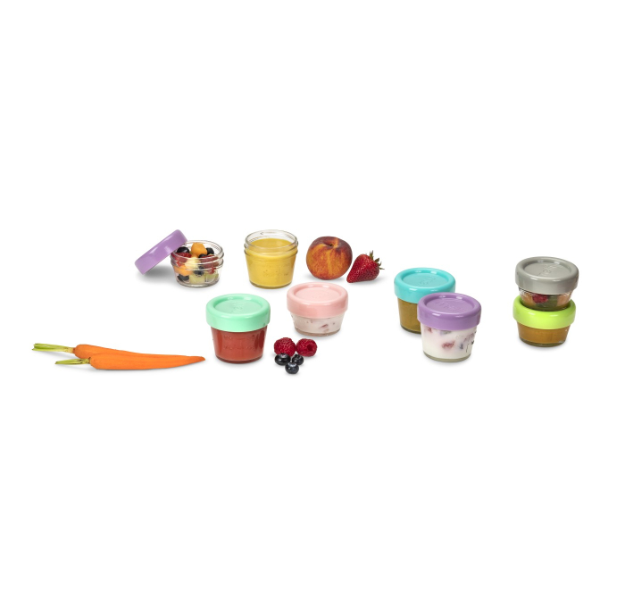 SET 12 RECIPIENT STICLA PENTRU HRANA BEBE, MELII, 6*59 ML + 6*118 ML [8]