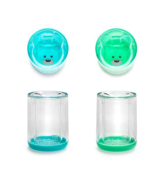 SET 2 PAHARE COPII DESIGN INTERIOR URS, MELII, ALBASTRU&VERDE [4]