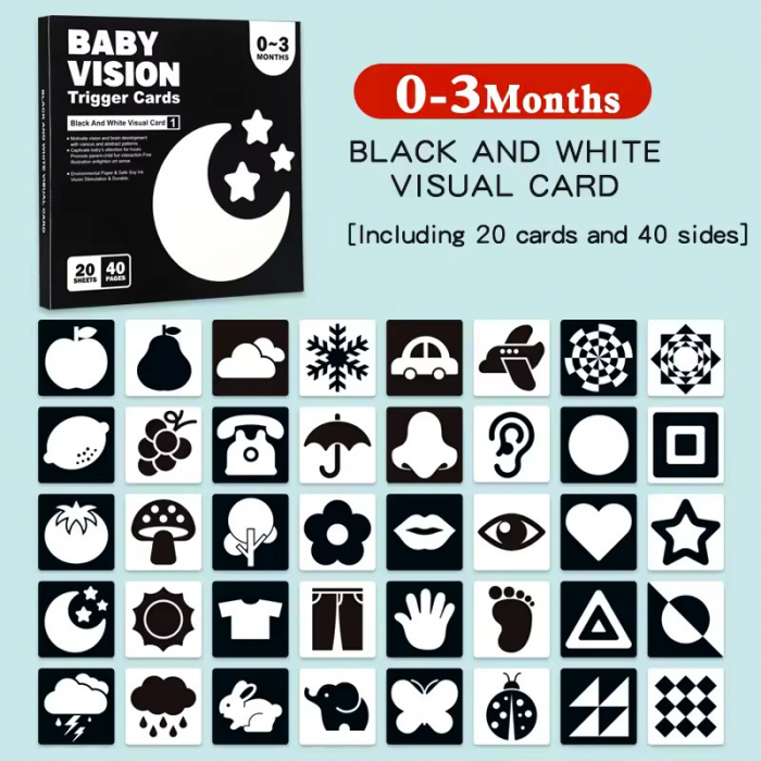 Set carduri stimulare vizuala bebe 0-3 luni [4]