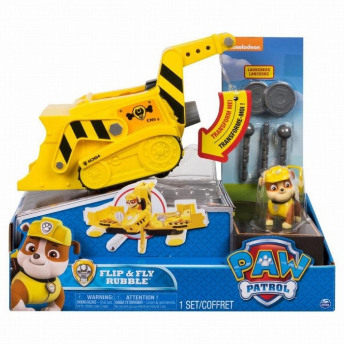 SET DE JOACA SPIN MASTER PAW PATROL VEHICUL FLIP AND FLY RUBBLE [2]