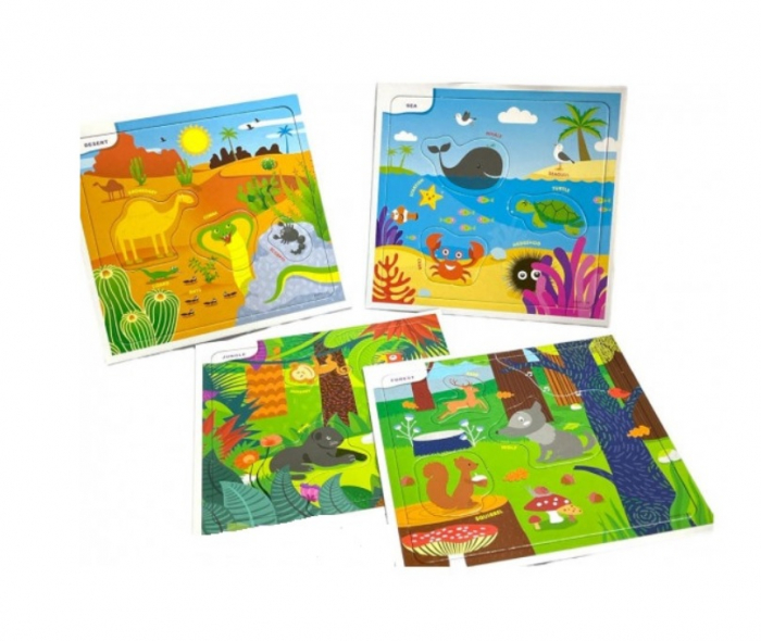 Set puzzle tip plansa - Unde traiesc animalele [3]