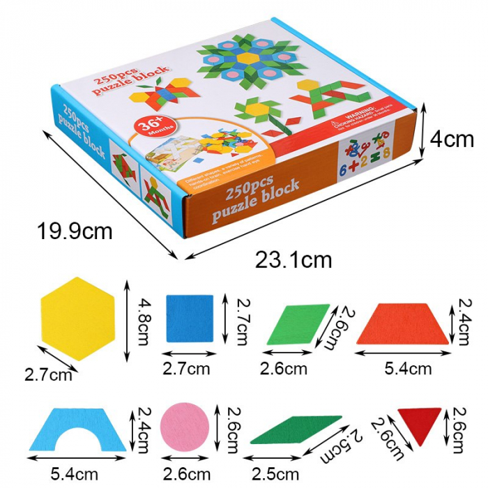 Tangram de lemn 250 de piese [2]
