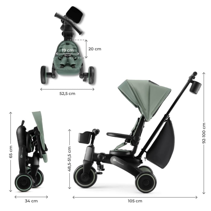 TRICICLETA KINDERKRAFT JAZZ 2, GREEN [7]