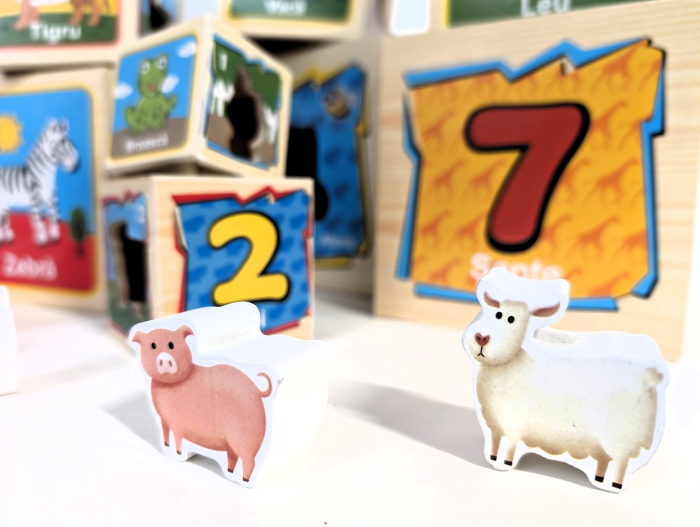 Turn Montessori cu 8 cuburi din lemn - limba romana [3]