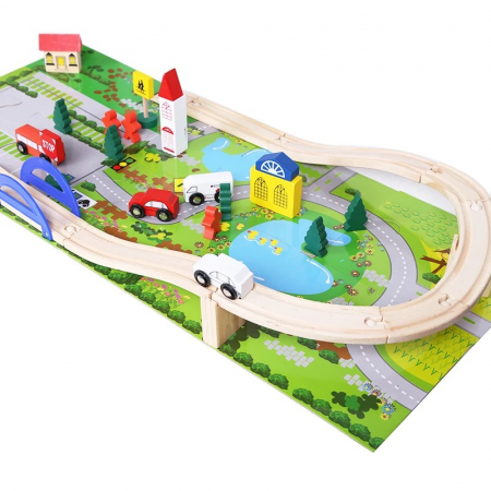 Circuit din lemn cu masinute si sine [6]