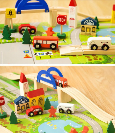 Circuit din lemn cu masinute si sine [7]