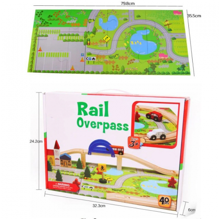 Circuit din lemn cu masinute si sine [1]