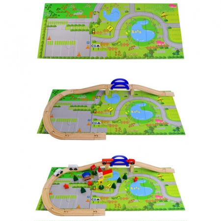 Circuit din lemn cu masinute si sine [2]