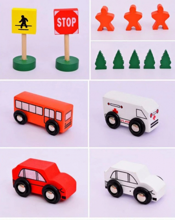 Circuit din lemn cu masinute si sine [4]