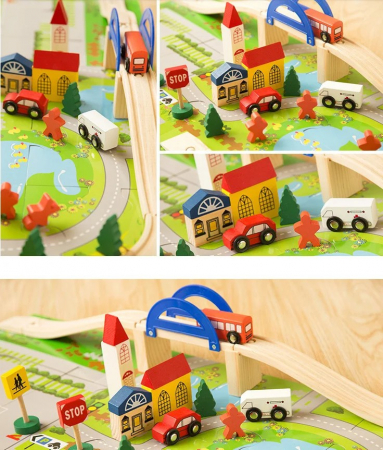 Circuit din lemn cu masinute si sine [8]